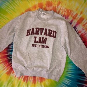 Harvard Law Just Kidding Joke Crewneck Sweatshirt